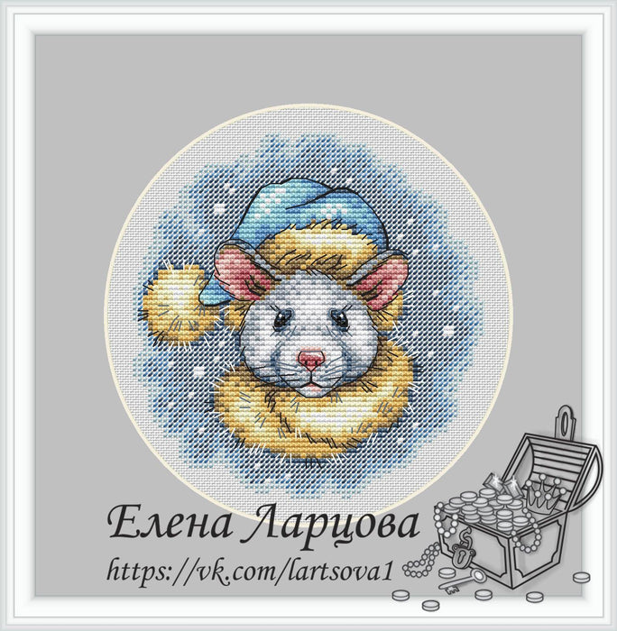 Winter Mouse - PDF Cross Stitch Pattern - Wizardi