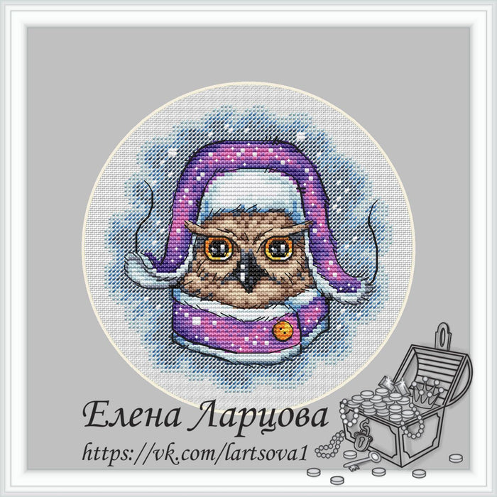 Winter Owl - PDF Cross Stitch Pattern - Wizardi