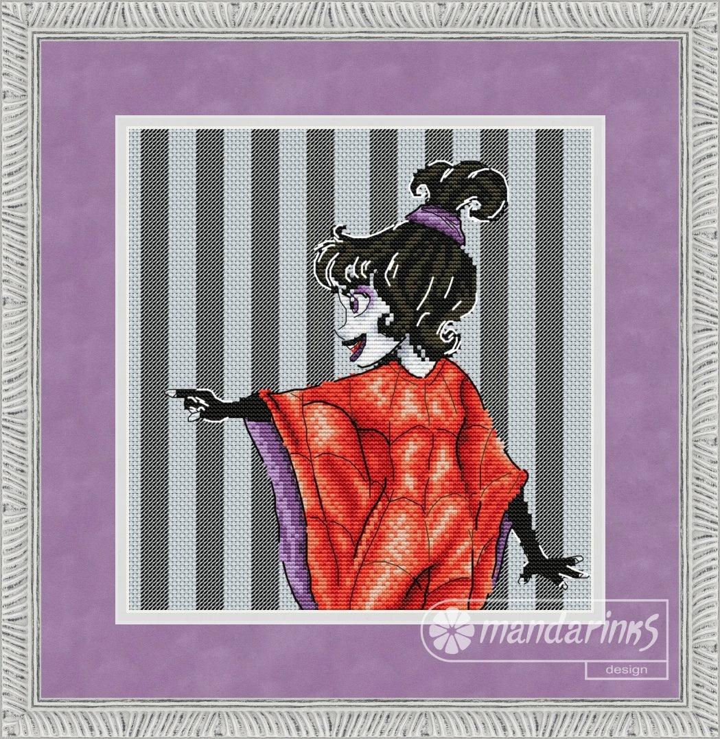 Witch. Halloween Girl - Free PDF Cross Stitch Pattern - Wizardi