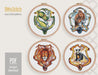 Wizard school emblem Cross stitch pattern Fandom Cross Stitch pdf Modern cross stitch pattern Magic cross stitch Counted cross stitch - Wizardi