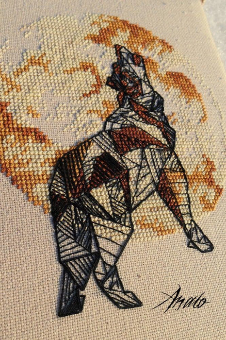 Wolf Counted Cross Stitch Chart - Free for Subscribers - Wizardi