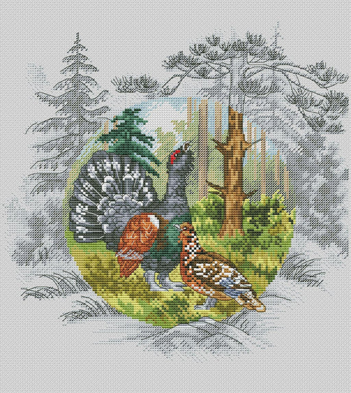 Wood Grouses - PDF Cross Stitch Pattern - Wizardi