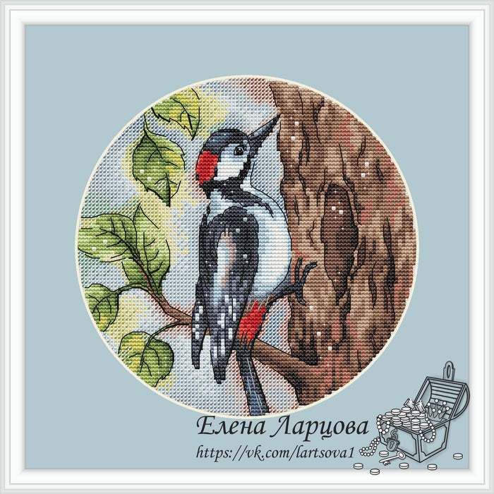 Woodpecker - PDF Cross Stitch Pattern - Wizardi