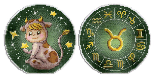 Zodiac Signs. Taurus SR-699 Plastic Canvas Counted Cross Stitch Kit - Wizardi