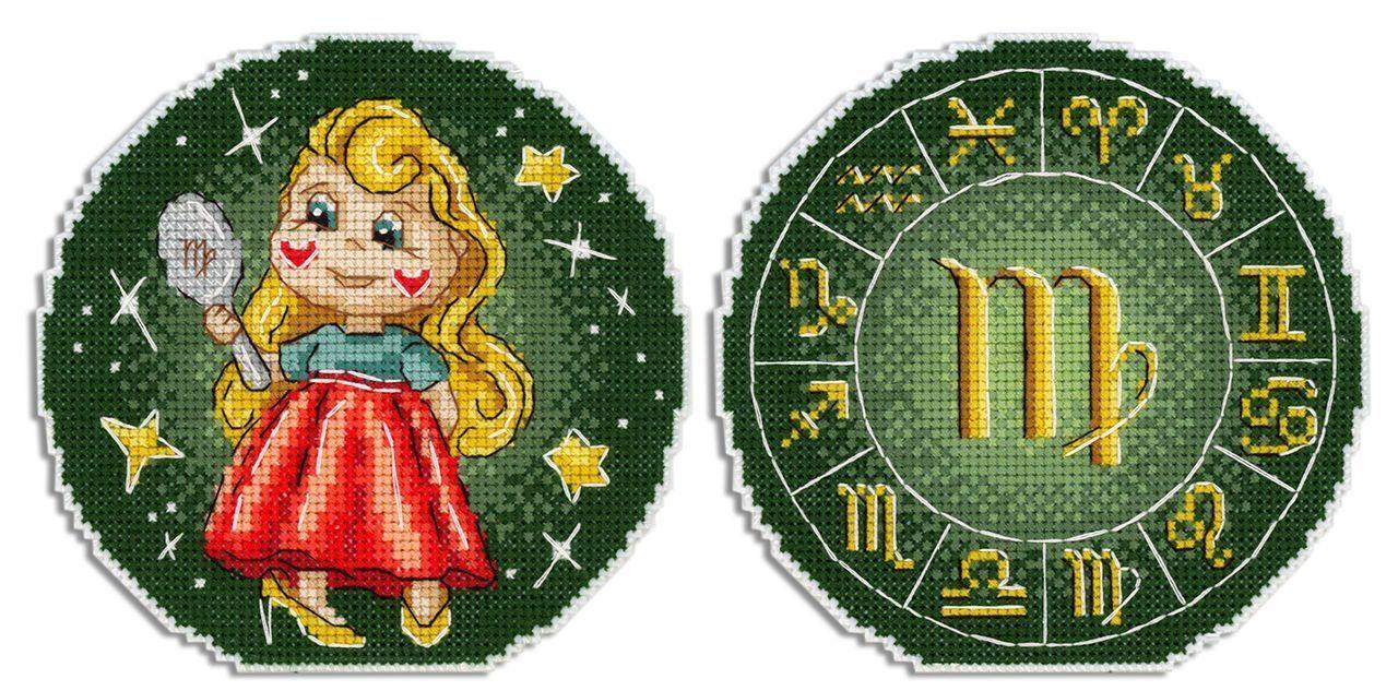 Zodiac Signs. Virgo SR-697 Plastic Canvas Counted Cross Stitch Kit - Wizardi